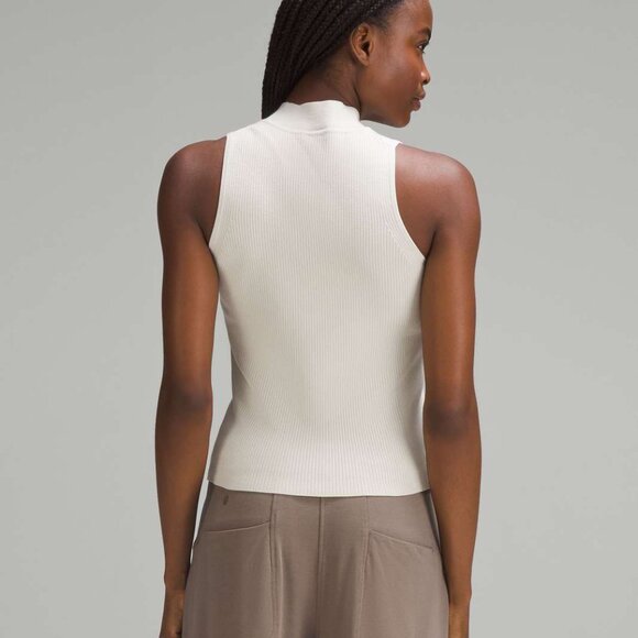 Lululemon Ribbed Wool-Silk-Blend Tank Top in Bone - Picture 4 of 5